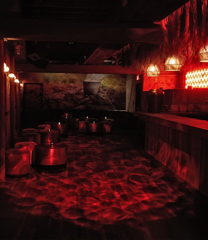 The atmospheric downstairs lounge at Ketchy Shuby in SoHo
